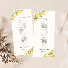 Citroengroen Citrus Baby shower Menu