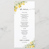 Citroengroen Citrus Baby shower Menu (Voorkant)