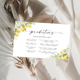 Citroengroen Citrus Baby shower voorspellingen Kaa Kaart