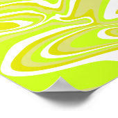 Citroengroen en witte Abstracte kunst Poster (Hoek)
