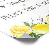 Citroengroen Goud Love Is Sweet Bruiloft Feest Poster (Hoek)