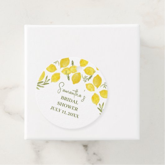 Citroengroen Italiaans geel olijf Vrijgezellenfees Bedankjes Labels (In situ)