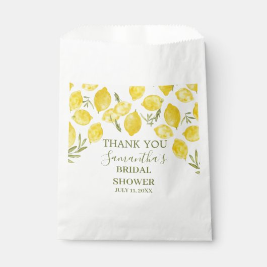 Citroengroen Italiaans geel olijf Vrijgezellenfees Bedankzakje (Voorkant)