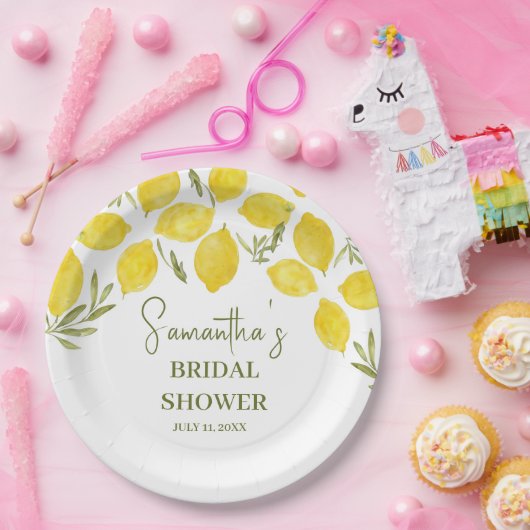 Citroengroen Italiaans geel olijf Vrijgezellenfees Papieren Bordje (Feest)