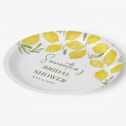 Citroengroen Italiaans geel olijf Vrijgezellenfees Papieren Bordje (Gekanteld)