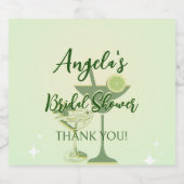 Citroengroene Bruiloftsfeest Sparkling Wijnetiket (Enkel label)