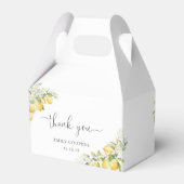 Citroengroene Citrus Baby shower Favoriet Box Bedankdoosjes (Achterkant)