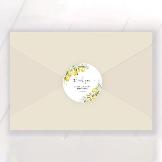 Citroengroene Citrus Baby shower Stickers