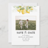 Citroengroene citrus Bewaar de datum met foto Save The Date (Voorkant)