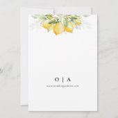 Citroengroene citrus Bewaar de datum met foto Save The Date (Achterkant)