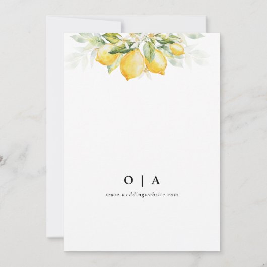 Citroengroene citrus Bewaar de datum met foto Save The Date (Achterkant)