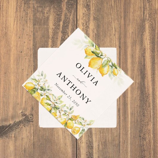 Citroengroene citrus bruiloft servet