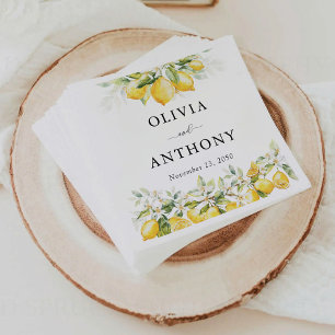 Citroengroene citrus bruiloft servet