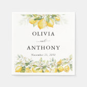 Citroengroene citrus bruiloft servet (Voorkant)