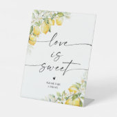 Citroengroene citrus bruiloftsliefde is een zoet t reclamebord met voetstuk (Voorkant)