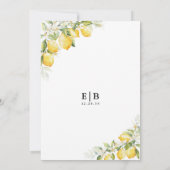 Citroengroene citrus de avond voor de uitnodiging (Achterkant)