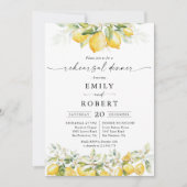 Citroengroene citrus repetitie diner uitnodiging (Voorkant)