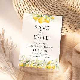 Citroengroene citrus Save The Date Kaart