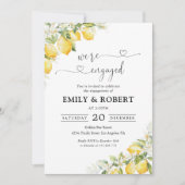 Citroengroene citrus We zijn verloofde uitnodiging (Voorkant)