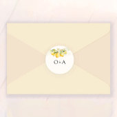 Citroengroene Citrus Wedding Classic Ronde Sticker