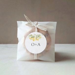 Citroengroene Citrus Wedding Classic Ronde Sticker