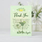 Citroengroene Cocktailparty Bruidsfeest  Bedankkaart (Staand voorkant)