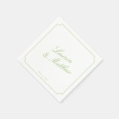 Citroengroene Elegante Script Bruiloftservetten Servet (Hoek)