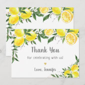 Citroengroene gouden bruidsmeisjesfeest bedankkaart (Voorkant / Achterkant)