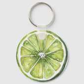 Citroengroene limoenfruit sleutelhanger (Voorkant)