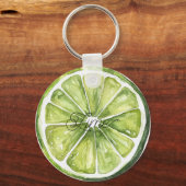 Citroengroene limoenfruit sleutelhanger (Voorkant)