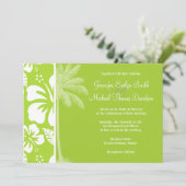 Citroengroene tropische hibiscus; zomerpalm kaart (Staand voorkant)