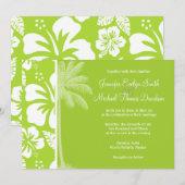 Citroengroene tropische hibiscus; zomerpalm kaart (Voorkant / Achterkant)