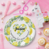 Citroenhart Thema Main Squeeze Bruiloft Douche Papieren Bordje (Feest)