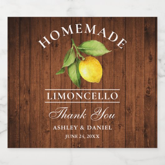 Citroenhouten Bedankt Limoncello Flessenlabels Likeurfles Etiket (Enkel label)