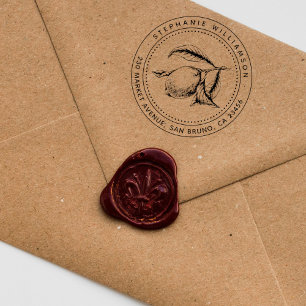 Citroenillustratie Aangepaste naam & Terugkeeradre Zelfinktende Stempel