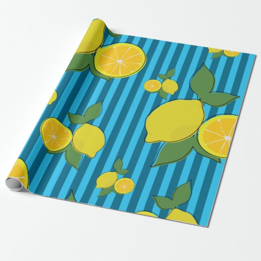 Citroenillustratie Cadeaupapier (Uitgerold)