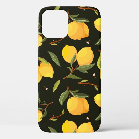 Citroenillustratie: Handgeschilderd naadloos patro Case-Mate iPhone Case (Achterkant)