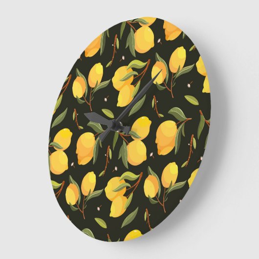 Citroenillustratie: Handgeschilderd naadloos patro Grote Klok (Hoek)