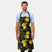 Citroenillustratie: Handgeschilderd naadloos patro Schort (Gedragen)