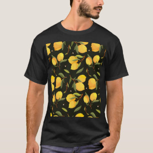Citroenillustratie: Handgeschilderd naadloos patro T-shirt