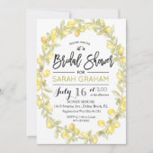 Citroenkrans Waterverf bruids doucheuitnodiging Kaart (Voorkant)