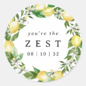 Citroenkranstje Bruidsfeestcadeautje Ronde Sticker (Voorkant)
