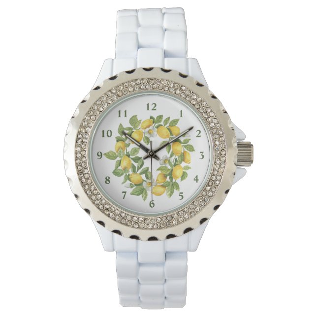 Citroenkranz Groen Geel  Horloge (Voorkant)