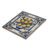  citroenkunst Traditionele Blauwe & Gele Citroenen Tegeltje (Zijkant)