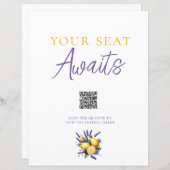 Citroenlavendel QR Code Zitting Chart Teken (Voorkant / Achterkant)