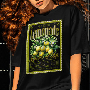 Citroenlimonade Ouderwetse Label Donker T-shirt
