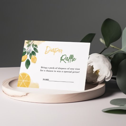 Citroenluier Raffle Baby shower Informatiekaartje