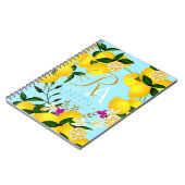 Citroenmonogram blauw notitieboek (Linkerzijde)