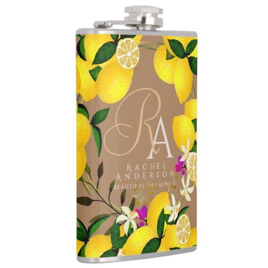 Citroenmonogram bruin heupfles (Rechts)