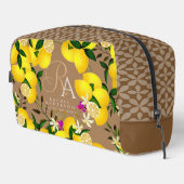 Citroenmonogram bruin toilettasje (Rechterhoek)